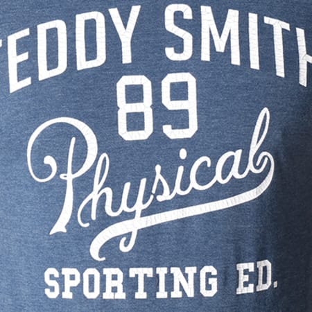 Teddy Smith - Tee Shirt Tidak Bleu Marine Chiné