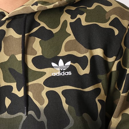 Adidas Originals - Sweat Capuche Camouflage CE1547 Vert Kaki Noir Dégradé