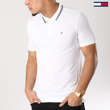 Tommy Hilfiger - Polo Manches Courtes Essential Detail 4109 Blanc