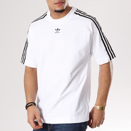 Adidas Originals - Tee Shirt Bandes Brodées Warm Up CW1217 Blanc 