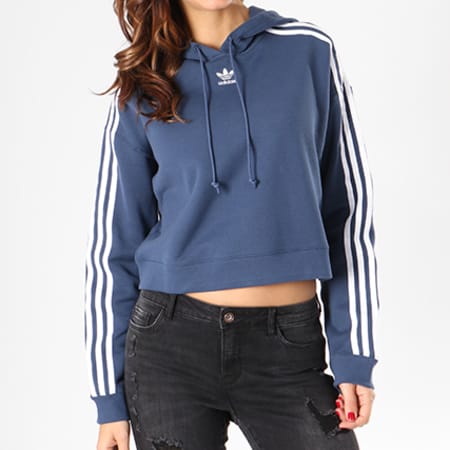 Adidas Originals - Sweat Capuche Femme Cropped CY4767 Bleu Marine