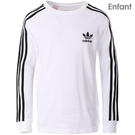 Adidas Originals - Tee Shirt De Sport Manches Longues Enfant California CE1070 Blanc 