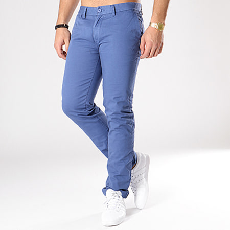 Crossby - Pantalon Chino Combine Bleu Electrique