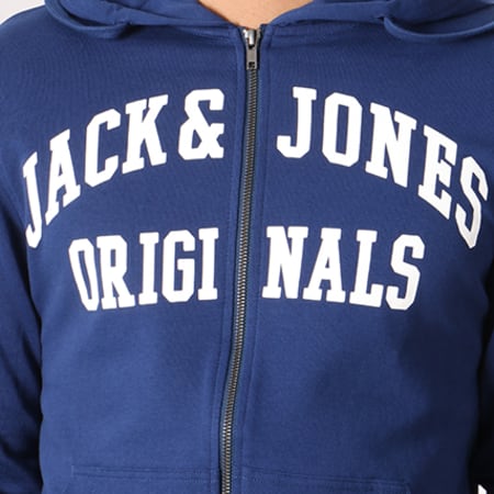 Jack And Jones - Sweat Zippé Capuche New Carry Bleu Marine