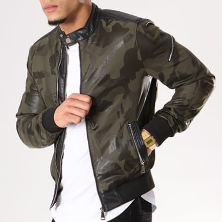 MTX Veste Zippée Poche Bomber XH-88802 Vert Kaki Camouflage Ryses