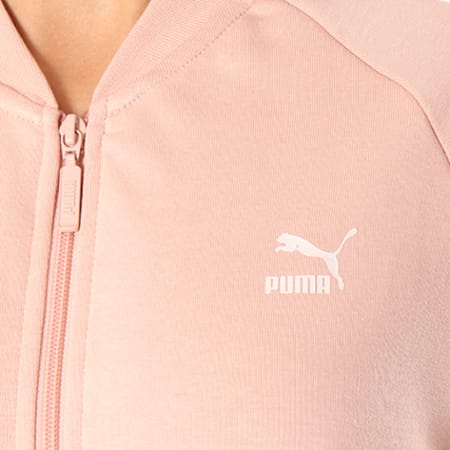 Puma - Veste Zippée Avec Bande Brodée Femme Classic Logo T7 575071 31 Rose