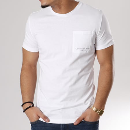 Calvin Klein - Tee Shirt Poche Talb Blanc