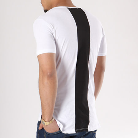 Frilivin - Tee Shirt Oversize Avec Bande 2853 Blanc Noir