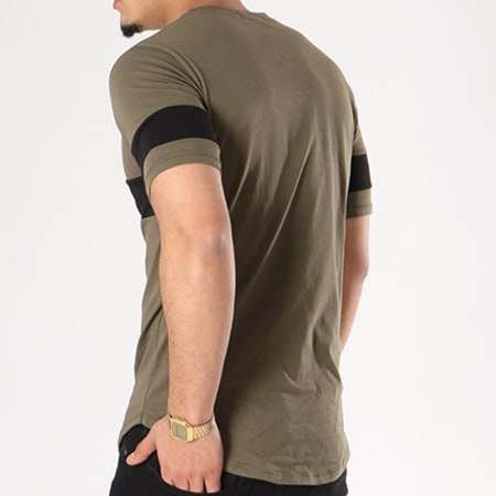 Frilivin - Tee Shirt Oversize Avec Bande 66821 Vert Kaki Noir
