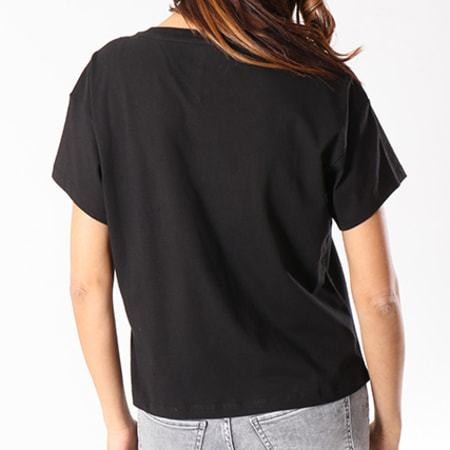 Tommy Hilfiger Tee Shirt Femme Cropped Logo 4068 Noir