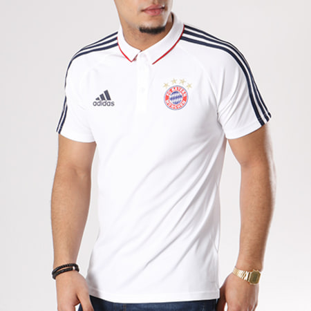 Adidas Sportswear - Polo Manches Courtes De Sport FC Bayern Munchen BQ4638 Blanc 