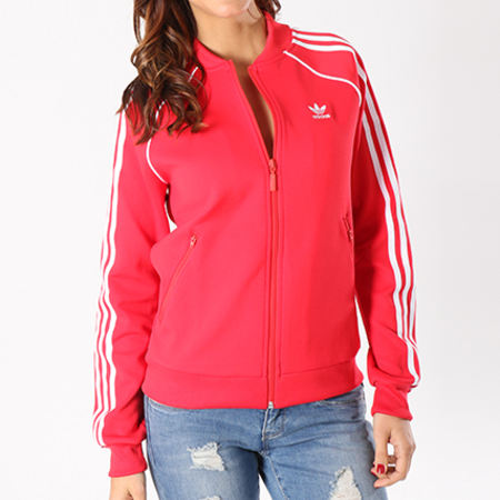 Adidas Originals - Veste Zippée Femme SST CE2393 Rouge