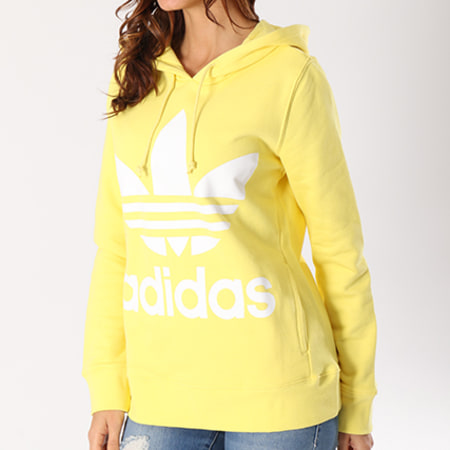 Adidas Originals - Sweat Capuche Femme Trefoil CE2413 Jaune