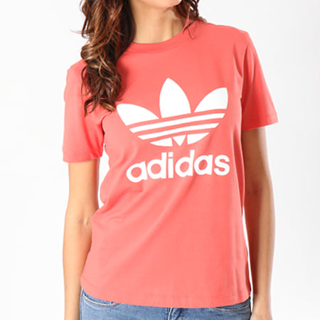 Adidas Originals - Tee Shirt Femme Trefoil CV9890 Corail