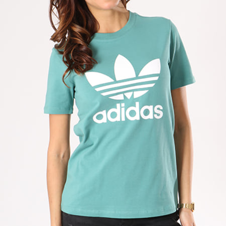 Adidas Originals - Tee Shirt Femme Trefoil CV9892 Vert
