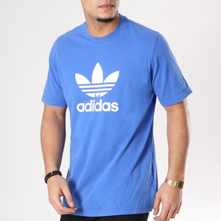 Adidas Originals - Tee Shirt Trefoil CW0703 Bleu Roi Blanc