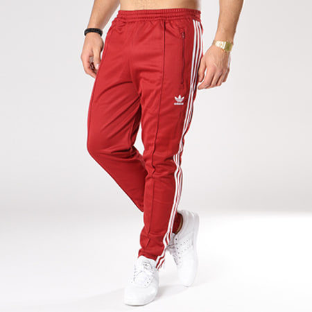 Adidas Originals - Pantalon Jogging Beckenbauer CW1270 Rouge Brique Blanc 