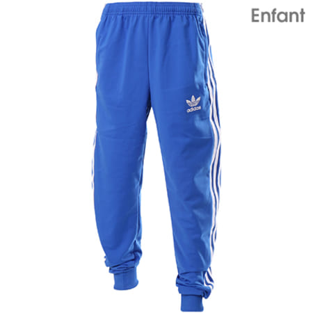 Adidas Originals - Pantalon Jogging Bandes Brodées Enfant SST CF8562 Bleu Roi Blanc
