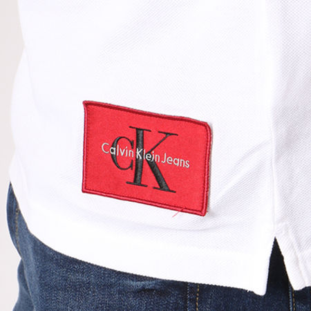 Calvin Klein - Polo Manches Courtes Pontos Blanc