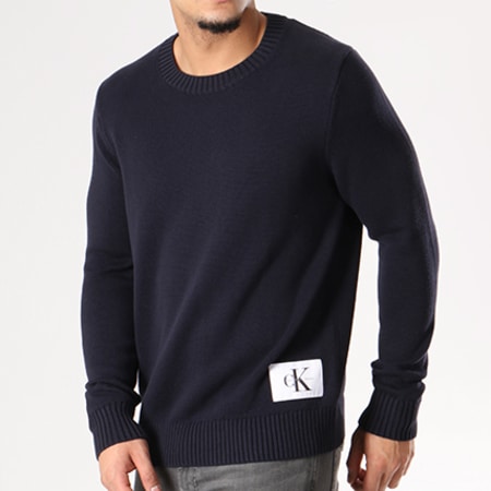 Calvin Klein Pull Senet Bleu Marine LaBoutiqueOfficielle