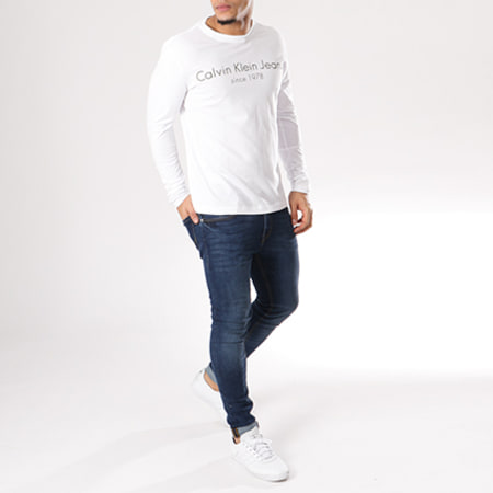 Calvin Klein - Tee Shirt Manches Longues Treavik 2 Blanc