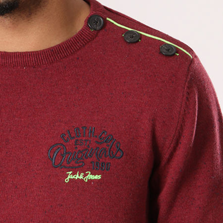 Jack And Jones - Pull Trast Bordeaux Chiné