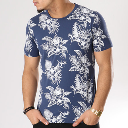 The Fresh Brand - Tee Shirt SHTF081 Bleu Marine Floral