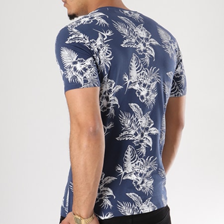The Fresh Brand - Tee Shirt SHTF081 Bleu Marine Floral