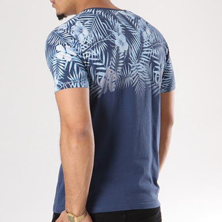 The Fresh Brand - Tee Shirt SHTF251 Bleu Marine Floral