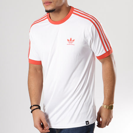 Adidas Originals - Tee Shirt De Sport Clima Club CF5801 Blanc Rose 
