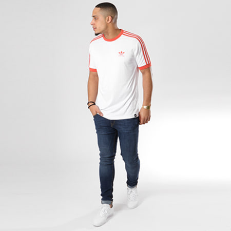 Adidas Originals - Tee Shirt De Sport Clima Club CF5801 Blanc Rose 