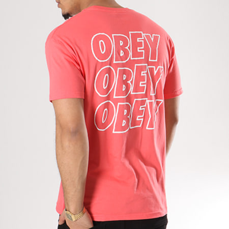 Obey - Tee Shirt Jumble Lo-Fi Corail