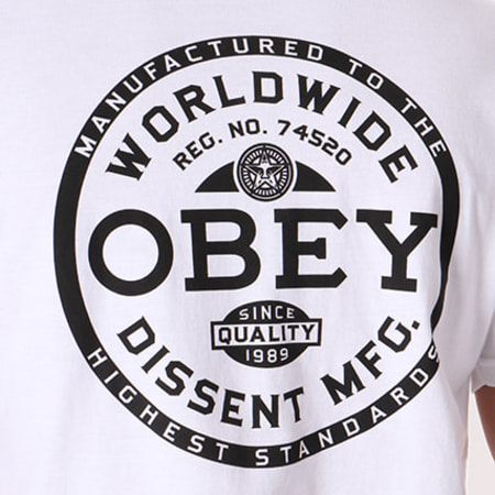 Obey - Tee Shirt Dissent Standards Blanc