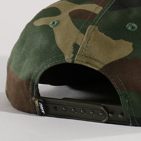 Obey - Casquette Snapback Resist Vert Kaki Camouflage