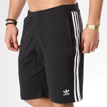 Adidas Originals - Short Jogging Bandes Brodées 3 Stripes CW2980 Noir Blanc