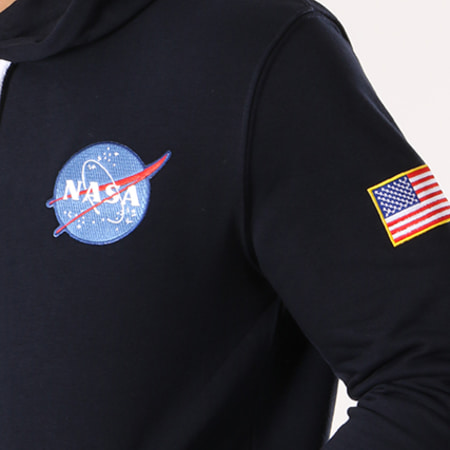 NASA - Sweat Capuche Avec Patchs Brodés Insignia Bleu Marine