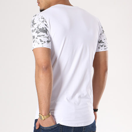 Berry Denim - Tee Shirt Oversize JAK015 Blanc Camouflage