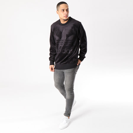 Adidas Originals Sweat Crewneck Velours CY3551 Noir Ryses