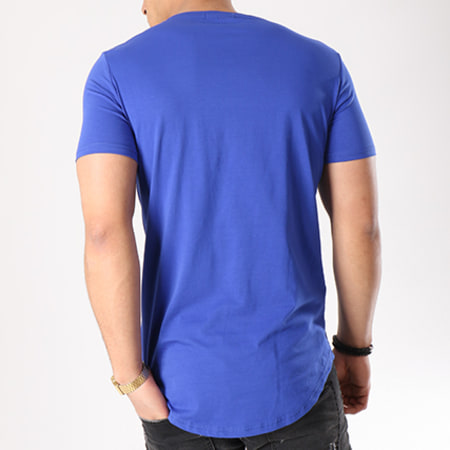 MTX - Tee Shirt Oversize Avec Patchs Brodés C3057 Bleu Roi
