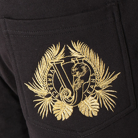 Versace Jeans Couture - Short Jogging Embroidery Noir Doré