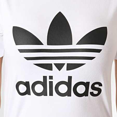 Adidas Originals - Tee Shirt Femme Trefoil CV9889 Blanc Noir