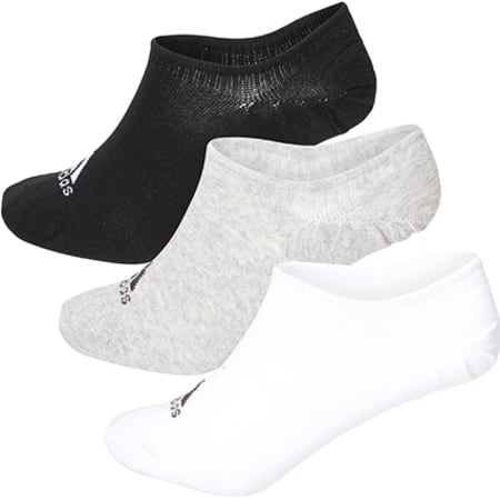 Adidas Sportswear - Lot De 3 Paires De Chaussettes Invisibles Performance CV7410 Gris Chiné Blanc Noir