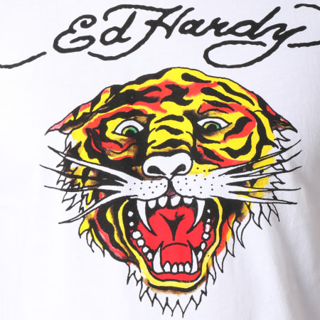 Ed Hardy - Tee Shirt Hard Blanc