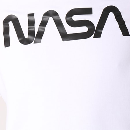 NASA - Sweat Capuche Worm Logo Blanc