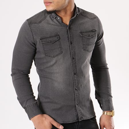 Classic Series - Chemise Manches Longues Jean 16310 Gris Anthracite