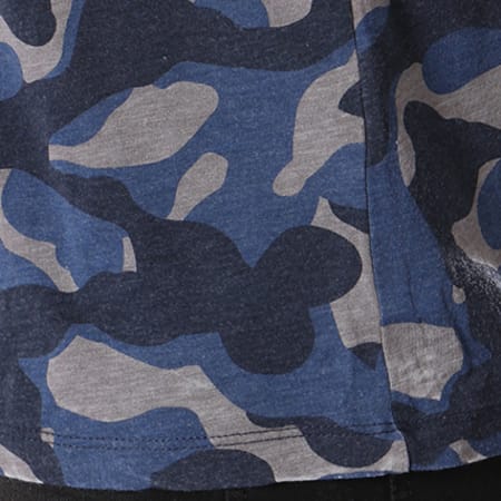 Le Temps Des Cerises - Tee Shirt Medor Bleu Marine Camouflage