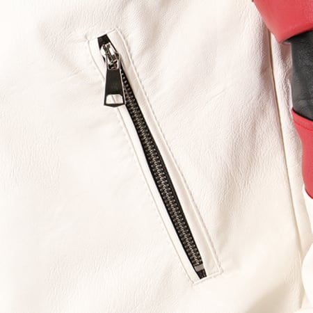 Uniplay - Veste Zippée Patchs Brodés UP-V12 Blanc Rouge Noir