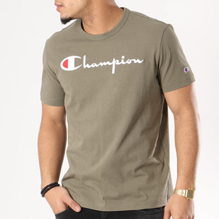 Champion - Tee Shirt Script Logo 210972 Vert Kaki