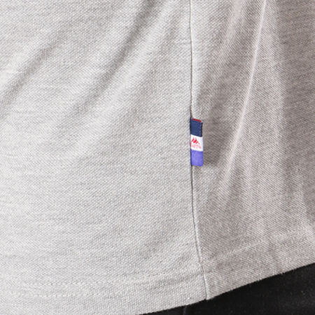 Kappa - Polo Manches Courtes Authentic Rowdy Gris Chiné Blanc