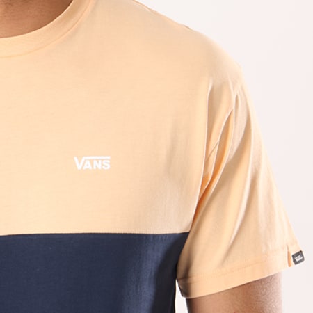 Vans - Tee Shirt Colorblock Bleu Marine Abricot